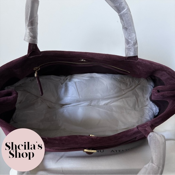 NWT Manu Atelier Le Cambon 35 Bag in Merlot Suede - Picture 6 of 8